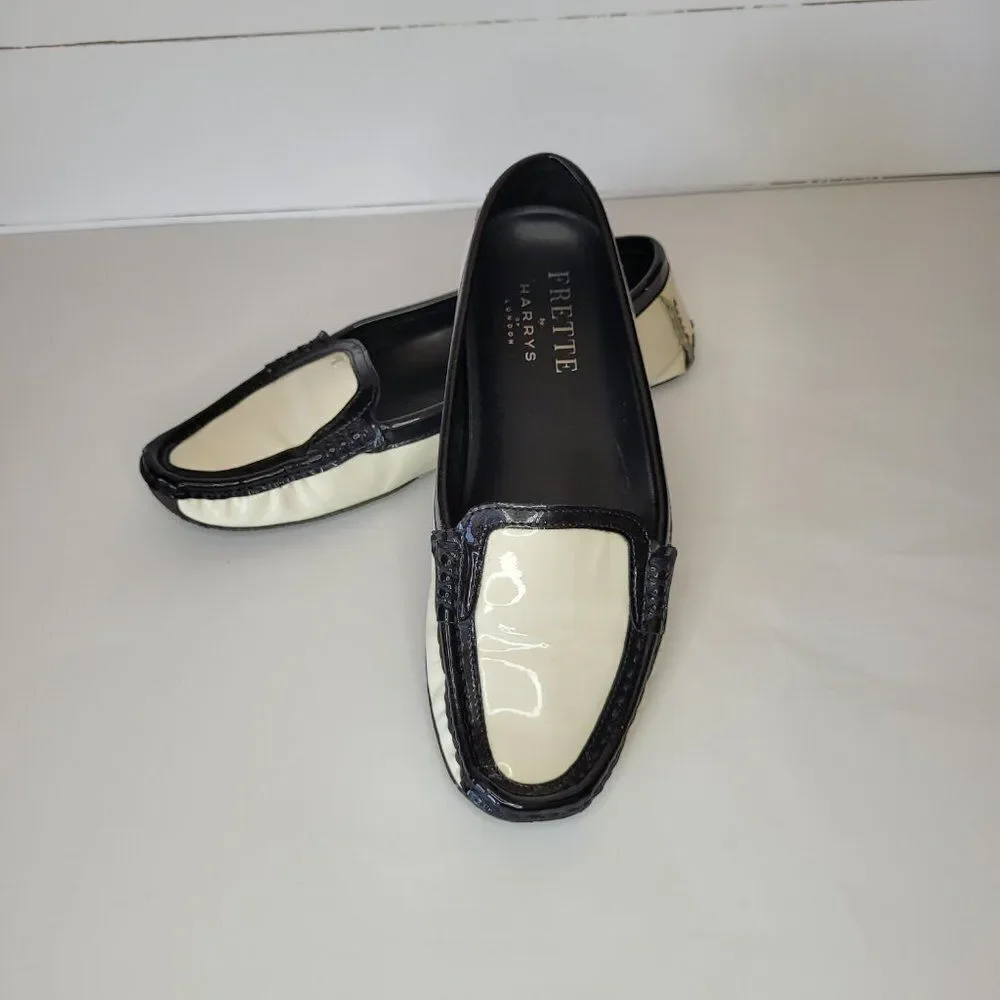 Frette Two-Tone Black and Cream Loafers